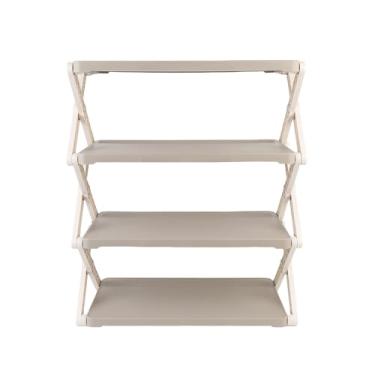 Imagem de Eujgoov Rack de Sapato Dobrável Portátil PP Organizador Vertical de Sapatos Sem Economia de Espaço de Instalação para Corredor de Entrada de Armário (4 camadas)