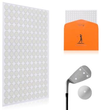 Imagem de ProSSS Adesivos de pontos refletivos brancos de 0,6 cm - Pacote com 150 contas de vidro altamente refletivas, marcadores de bola de golfe à prova de intempéries para simuladores e câmeras de alta