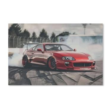 Imagem de HouLaiZhe Red Drift Jdm Sup Cool Posters Tela Estética Decoração de Quarto Pintura de Parede Impressões Sala de Galeria Decoração de Parede para Quarto Sala de Estar Escritório 11 x 17 polegadas (28 x