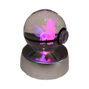 Imagem de Lâmpada De Cristal 3D Pikachu Gengar Mew Mewtwo Base De Figuras Presen