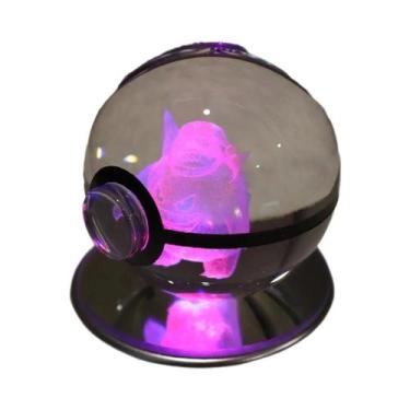 Imagem de Lâmpada De Cristal 3D Pikachu Gengar Mew Mewtwo Base De Figuras Presen