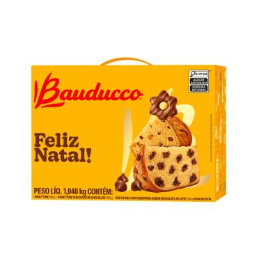 Imagem de Cesta de Natal Chocolate ao Leite Bauducco 1,04kg Panettone e Pão de Mel