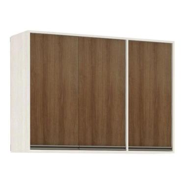 Imagem de Armário Aéreo De Cozinha 120 Cm 3 Portas 5 Prateleiras Linea Luciane Móveis