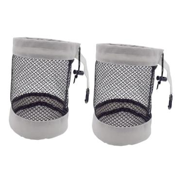 Imagem de kowaku 2x Bolsa para Bolas de Golfe Multiuso Pequena com Fecho de Cordão, Bolsa de Rede Portátil para Viagens, Praia, Brinquedos, Camping e Academia, L