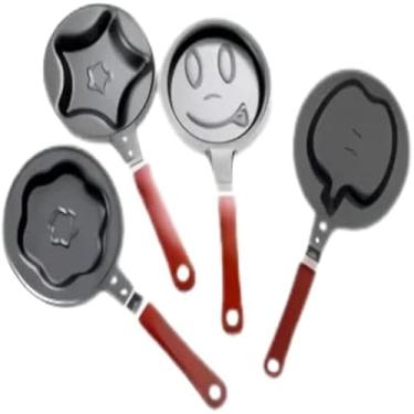 Imagem de Frigideira pequena, cozinha panquecas com figuras diversas, superficie antiaderente, pratica e portatil,delicada.
