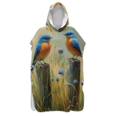 Imagem de TSENQUE Poncho de surfe de arte colorida para adultos trocador de roupa de praia com capuz toalha de banho reutilizável masculino poncho com capuz