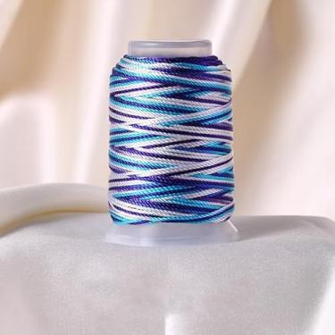 Imagem de Corda de pulseira colorida de 1 mm, fio encerado arco-íris resistente para fazer joias, colares, miçangas e artesanato - 50 jardas/rolo (Iceberg)