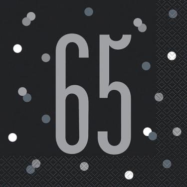 Imagem de Guardanapos de almoço de papel descartáveis Glitz Party 65th Birthday - 16 Ct.