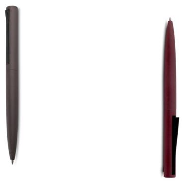 Imagem de Caneta Esferográfica Retrátil em Alumínio Reciclado, Escrita Azul, Corpo Emborrachado, Ponta Touch, Ambidestro, 0.8cm (Azul e Vermelho)