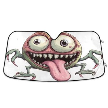 Imagem de Guarda-sol engraçado monstro carro pára-brisa bloqueia raios UV carro janela frontal grande