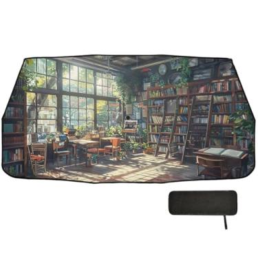 Imagem de Capa de sol retrô e artística para para-brisas de carro proteção de isolamento térmico guarda-chuva de carro para-brisa frontal, para-sol para janela de carro