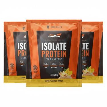 Imagem de Kit3 Whey Isolado Protein Pessego E Manga Sache 25G Proteina - New Mil