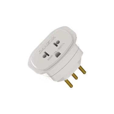 Imagem de Adaptador De Tomada Universal 2P+T 10A 1661 Branco - Daneva