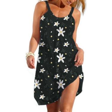 Imagem de Vestido Slip Étnico Boho Feminino Casual De Verão Saia Solta Para Uso 