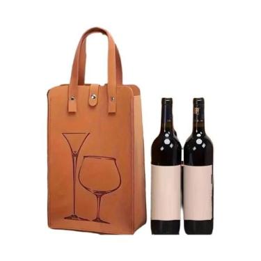 Imagem de Bolsa De Armazenamento Para Vinho Tinto Dupla Presente Bolsa De Feltro