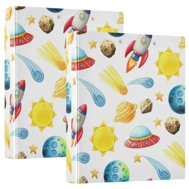 Imagem de Fichários fofos em aquarela com três anéis de 3 cm, 200 folhas, portfólio, versáteis, fichário, anel redondo, 31,5 x 27 x 6 cm, 1 pacote