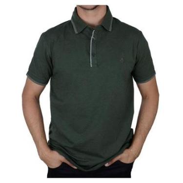 Imagem de Camisa Polo Masculina Dudalina Flex Verde Militar - 7743109-Masculino