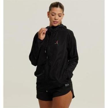 Imagem de Jaqueta Corta Vento Feminino Preto Impermeável WSS Brasil Run Colors-Feminino