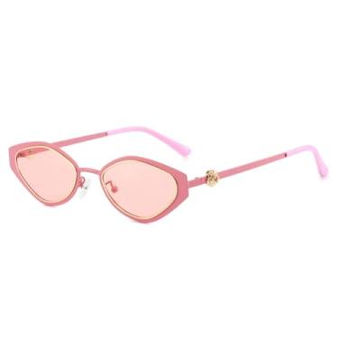 Imagem de HCHES Óculos de Sol Retangulares Retro Gradientes Femininos Luxo Masculino Casual UV400 (rosa)