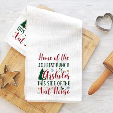 Imagem de Toalhas de cozinha com frases engraçadas, toalha de prato de microfibra absorvente decorativa de Natal sarcástico, toalhas de mão de waffle para casa de fazenda, casa de banho, presentes de mordaça