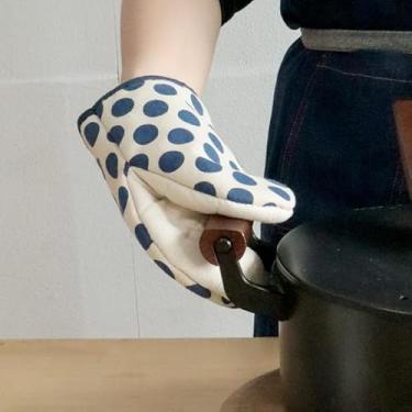 Imagem de Luva de forno para cozinha, luva de cozinha resistente ao calor, antiderrapante, adequada para assar, cozinhar e grelhar (peça única) (azul)