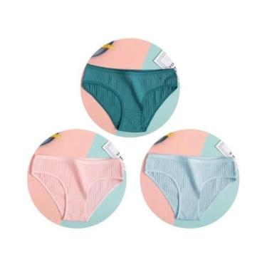 Imagem de Conjunto De 3 Calcinhas De Algodão Femininas De Cintura Baixa, Roupa Í