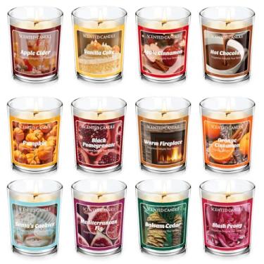 Imagem de SCENTORINI Calendário do advento de vela de Natal 2025, contagem regressiva de 50 g x 12 dias com vela surpresa de soja natural, conjunto de presente de Natal para festa, decoração de casa