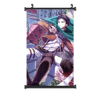 Imagem de Arte de parede em tela Attacks on Titans Levis Ackermans Anime 40x60cm