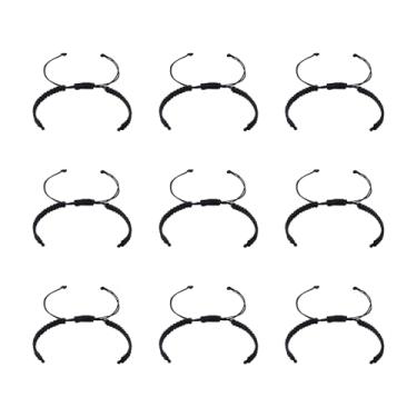 Imagem de KISSITTY 50 cabos trançados feitos à mão para pulseiras ajustáveis para berloques conectores, fio de nylon, cor preta, meio acabamento, pulseiras de amizade, fabricação de joias