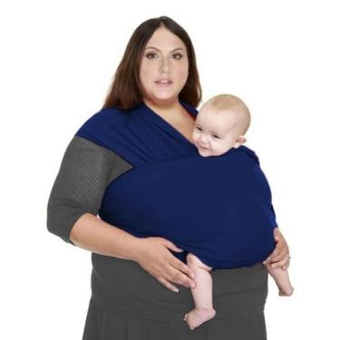 Imagem de Mamãe Canguru Baby Sling Plus Size Malha 100 Algodão 0 A 2, Azul