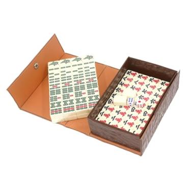 Imagem de predolo Jogo de Mahjong Chinês Portátil Clássico com Peças Pequenas, Mini Kit de Mahjong para Viagem com Caixa de Armazenamento para Festas, S
