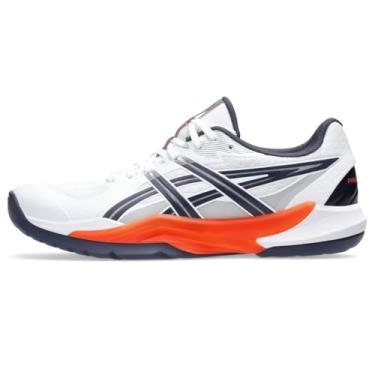Imagem de ASICS Tênis masculino de handebol POWERBREAK FlyteFoam, Branco/Laranja Nova, 40