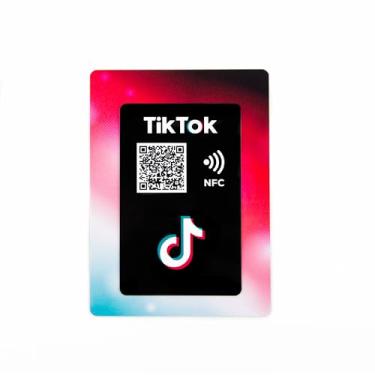 Imagem de Cartão de acompanhamento de avaliações e redes sociais – NFC e QR sem contato – Cartão digital Smart Tap para Google, Tripadvisor e redes sociais (Instagram, TikTok, Facebook) (TikTok Follow, 1)
