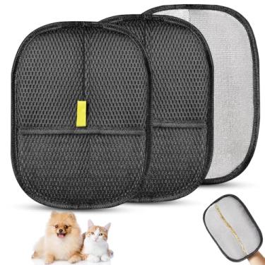 Imagem de Luvas de remoção de pelos de animais de estimação para gatos e cães, 2 luvas de remoção de pelos eletrostáticas reutilizáveis, ferramenta de remoção de pelos de animais de estimação de forte adsorção