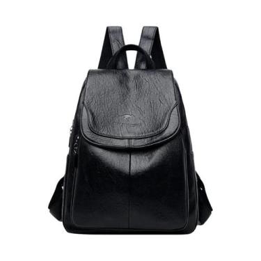 Imagem de Mochila Vintage De Grande Capacidade Em Couro PU Para Mulheres, Bolsa 