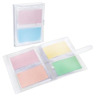 Imagem de Fichário com porta-cartões de índice 12 x 17 cm com mangas de plástico transparente, pequena pasta organizada para receitas, cartões flash, cartões, joias, fotos, protetores para cartões de entrada