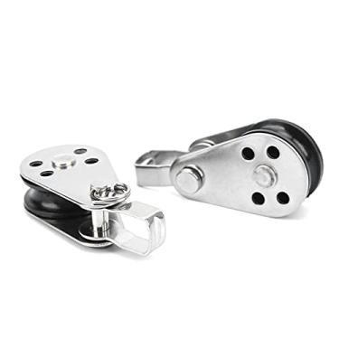 Imagem de Generic Polia de Elevação Pequena de Aço Inoxidável, Roda de Nylon Forte para Vela, Caiaque, 2 Peças de Polia para Barco à Vela