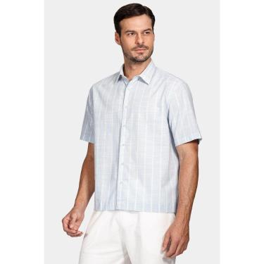 Imagem de Camisa Aramis Manga Curta Regular Ampla Flamê Listrada Azul-Masculino