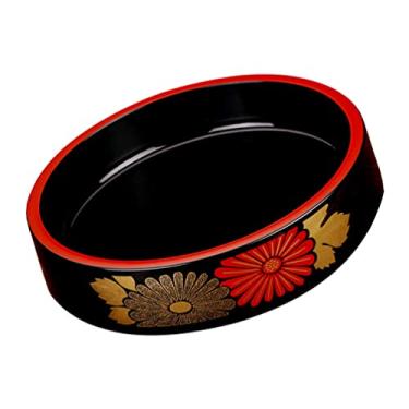 Imagem de Bandeja de servir de plástico Pratos de sushi japonês Redondo Prato de sushi gelado Bandeja de sashimi Prato de frutos do mar Tigela fria para restaurante doméstico Sushi Bar Pratos de sobremesa 29,5