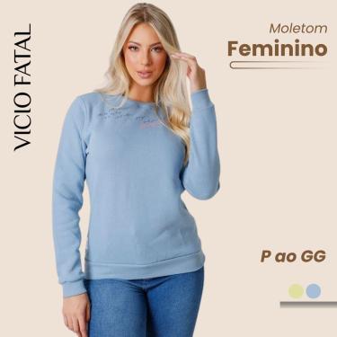 Imagem de Blusa Feminina Moletom Gola O-Feminino