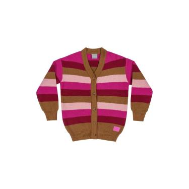 Imagem de Cardigan Listrado em Tricô Infantil Menina Quimby-Feminino