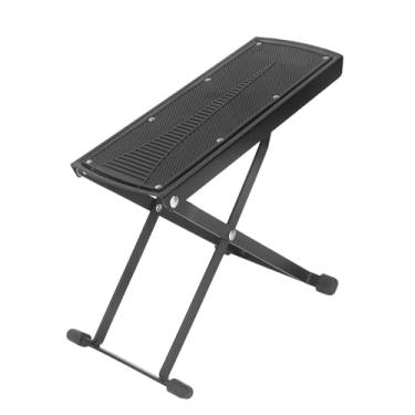 Imagem de WALFRONT Descanso de Guitarra para Apoio de Pés Ajustável, Metal Plástico Antiderrapante Apoio para Pés Dobrável para Guitarristas Com 6 Posições de Altura de 12,5 Cm a 26,5 Cm