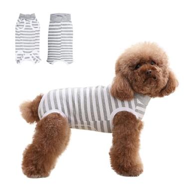 Imagem de DoggieKit Traje de recuperação de cirurgia para cães, macacão cirúrgico para fêmea, castramento masculino, neutro, body macio antilamber, camisa de pijama após a cirurgia, coleira eletrônica e