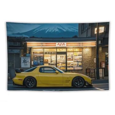Imagem de HouLaiZhe JDM Tapeçaria de carro clássica Jdm Rx7 suporte de carro esportivo Fuji para pendurar na parede quarto decoração de casa tapeçarias estética piquenique decoração de parede arte de parede