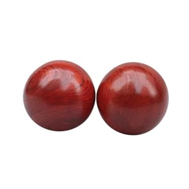 Imagem de 2 peças de madeira de handebol, bola de jacarandá, massageador antiestresse, rolo de bola de madeira, componentes portáteis (6 cm)
