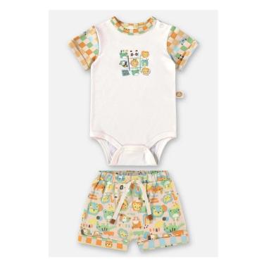 Imagem de Conjunto Bebê Menino Body/Shorts Bichos Geométricos Up Baby-Masculino