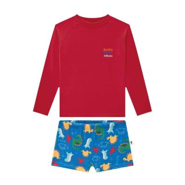 Imagem de Conjunto Infantil Menino  Onda Marinha Praia Proteção UV 50+-Masculino