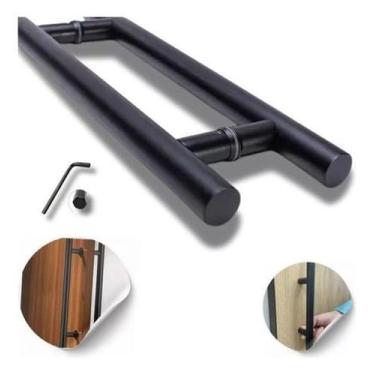 Imagem de Puxador Tubular 60Cm Inox Preto Porta Vidro Madeira Pivo - AGS