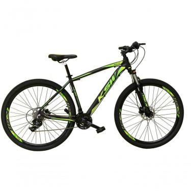 Imagem de Bicicleta Aro 29 Ksw Xlt Alumínio 24v Câmbios Shimano Garfo Com Trava No Ombro - Preto-verde Tam.21