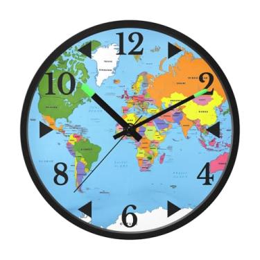 Imagem de STAYTOP Relógio de parede LED com mapa de cores para quarto com brilho noturno, relógios de parede silenciosos de 30 cm para decoração de sala de estar, controle de som, relógio de parede moderno que